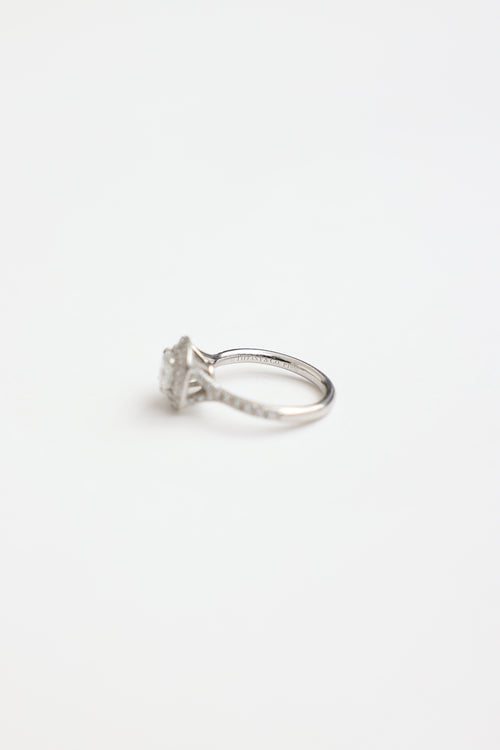 Tiffany & Co. Platinum Soleste Diamond Double Halo Ring