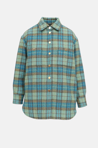 Sandro Plaid Wool Coat