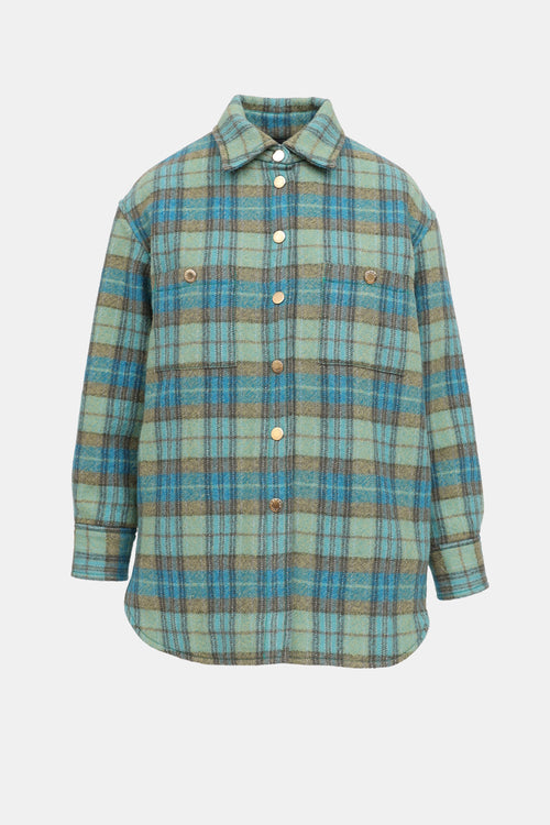 Sandro Plaid Wool Coat