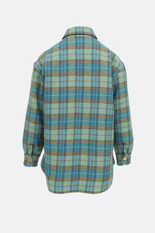 Sandro Plaid Wool Coat
