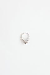 Fine Jewelry 18K Yellow Gold & Platinum Saphhire & Diamond Cluster Ring