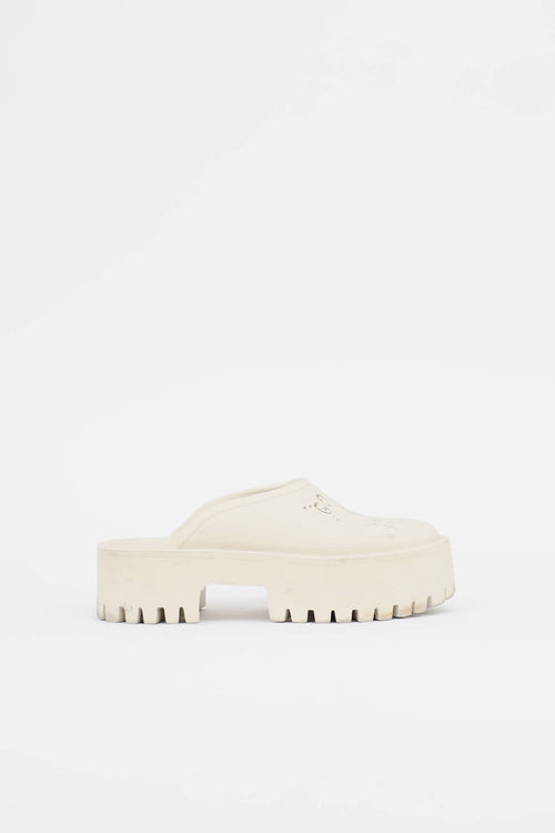 Gucci Rubber GG Platform Mule