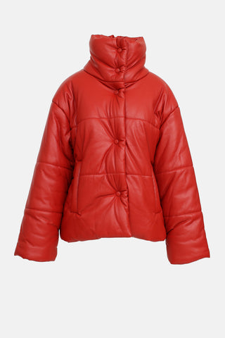 Nanushka Faux Leather Puffer Jacket
