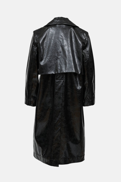 Saks Potts Faux Leather Luso Trench Coat
