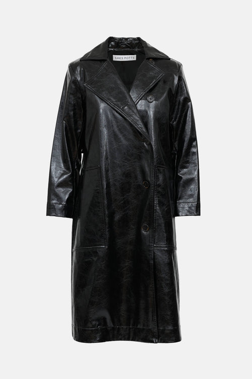 Saks Potts Faux Leather Luso Trench Coat