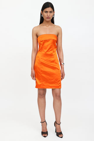 Dolce & Gabbana Satin Tube Mini Dress