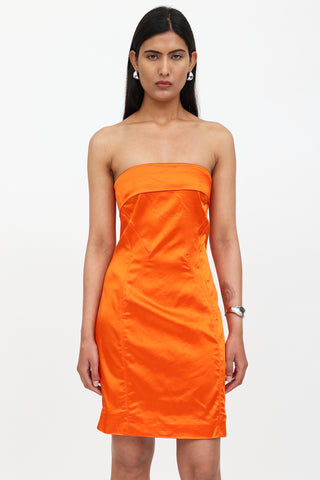 Dolce & Gabbana Satin Tube Mini Dress