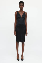 Dolce & Gabbana C. 1990s Satin V-Neck Dress