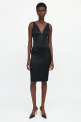 Dolce & Gabbana C. 1990s Satin V-Neck Dress