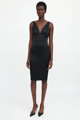 Dolce & Gabbana C. 1990s Satin V-Neck Dress