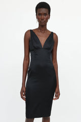 Dolce & Gabbana C. 1990s Satin V-Neck Dress