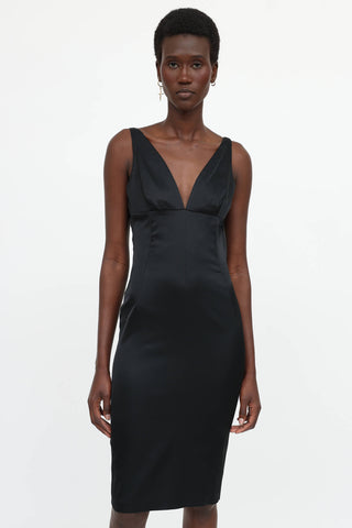 Dolce & Gabbana C. 1990s Satin V-Neck Dress