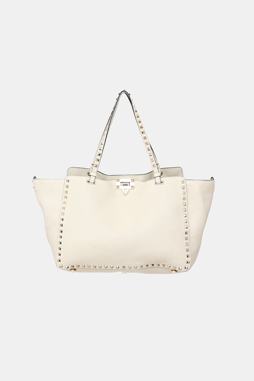 Valentino Leather Rockstud Tote Bag