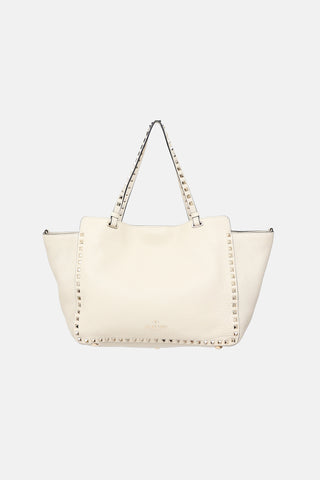 Valentino Leather Rockstud Tote Bag