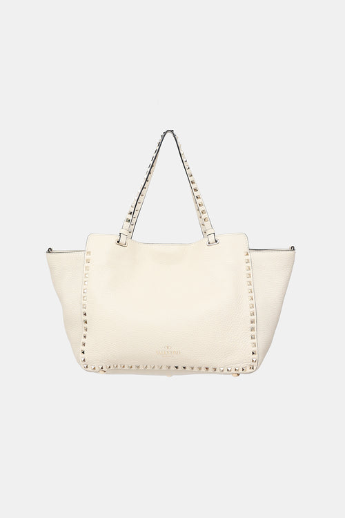 Valentino Leather Rockstud Tote Bag