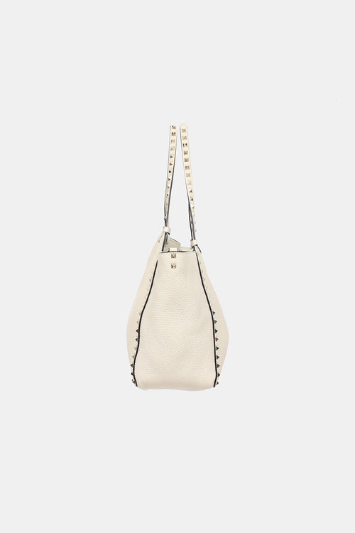 Valentino Leather Rockstud Tote Bag