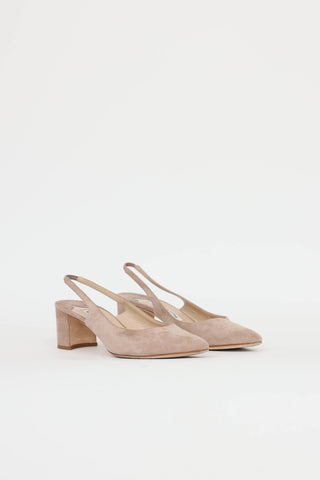 Manolo Blahnik Allurasan Suede Slingback Heels