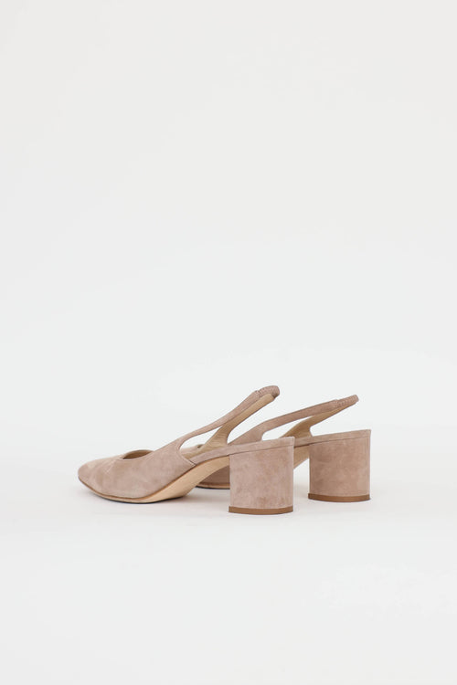 Manolo Blahnik Allurasan Suede Slingback Heels