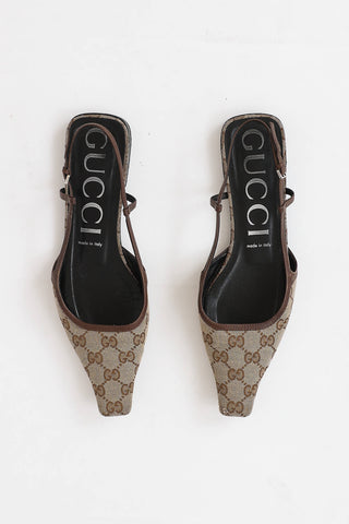 Monogram Slingback Flats