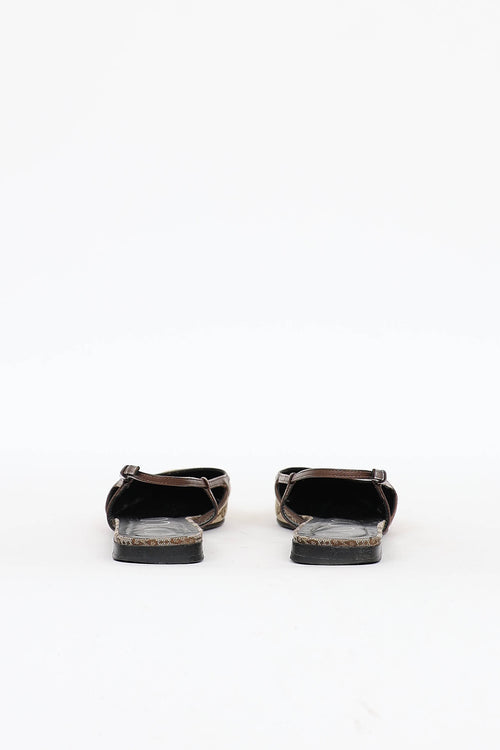 Gucci Monogram Slingback Flats