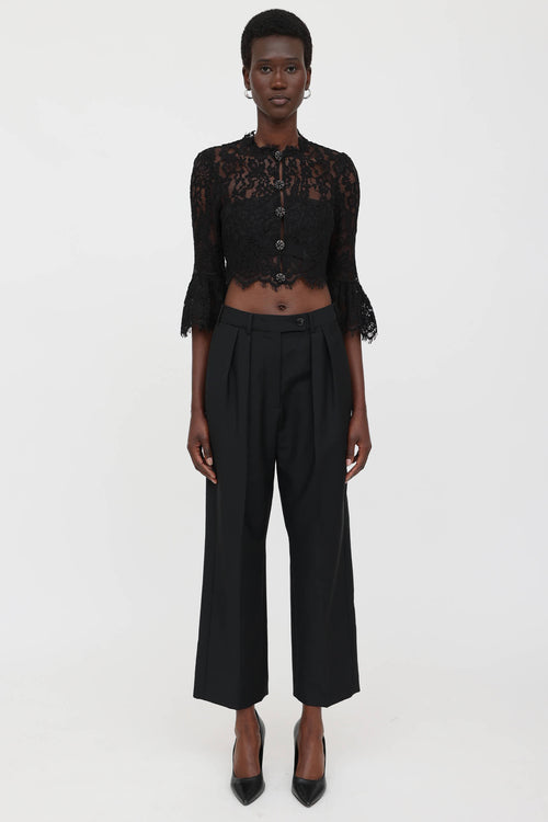 Wool Pleated Trouser