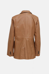 Frame Leather Double Breasted Blazer