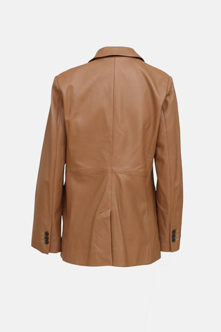 Frame Leather Double Breasted Blazer
