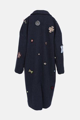 Cinq à Sept Gravis Patch Wool Coat