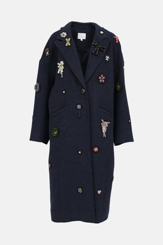 Cinq à Sept Gravis Patch Wool Coat