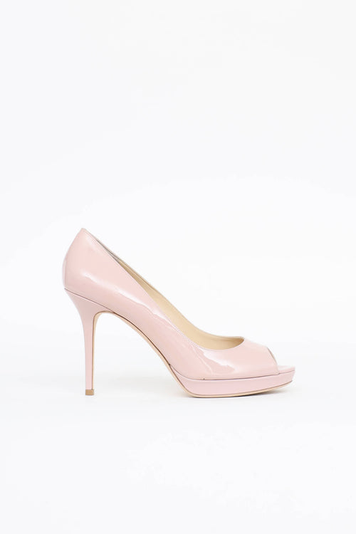 Jimmy Choo Patent Peep Toe Pump