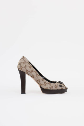 Gucci Monogram Horsebit Pump
