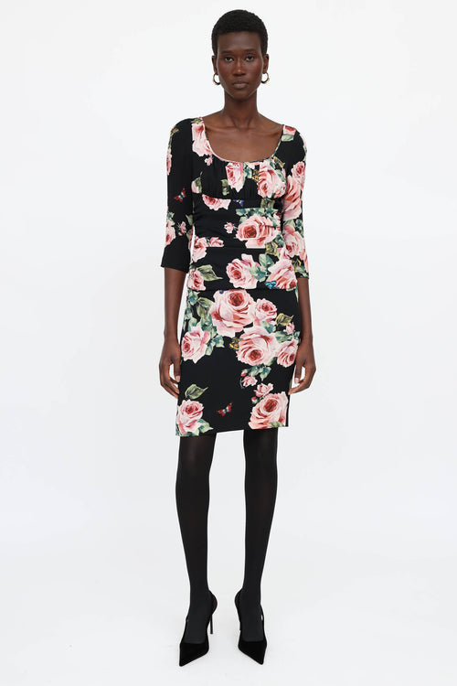 Dolce & Gabbana Rose Print Dress