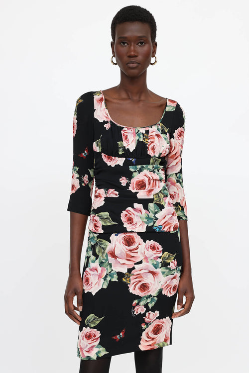 Dolce & Gabbana Rose Print Dress