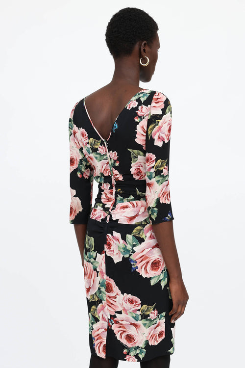 Dolce & Gabbana Rose Print Dress
