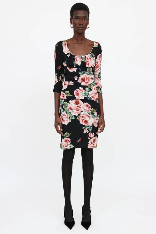 Dolce & Gabbana Rose Print Dress