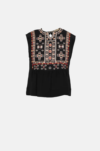 Isabel Marant Embroidered Sleeveless Top