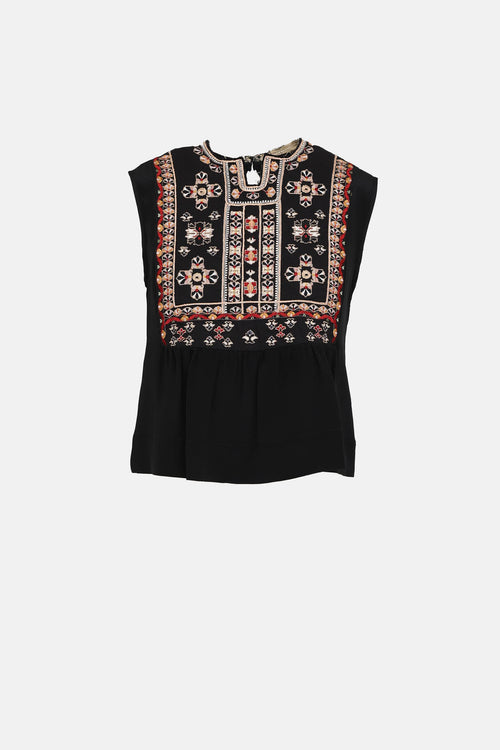 Isabel Marant Embroidered Sleeveless Top