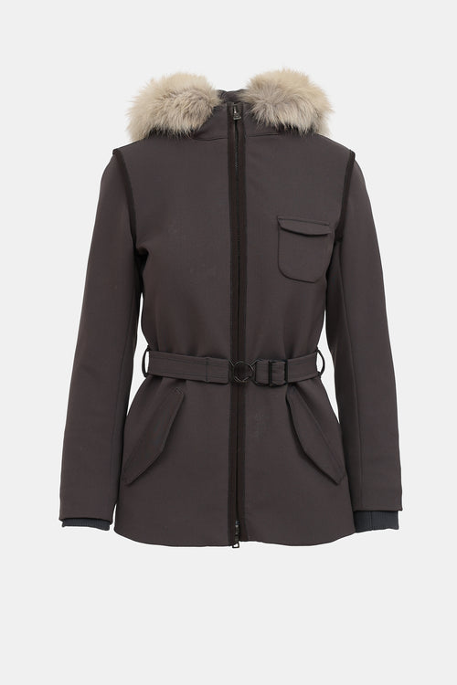 Prada Sport Fur Trim  Jacket