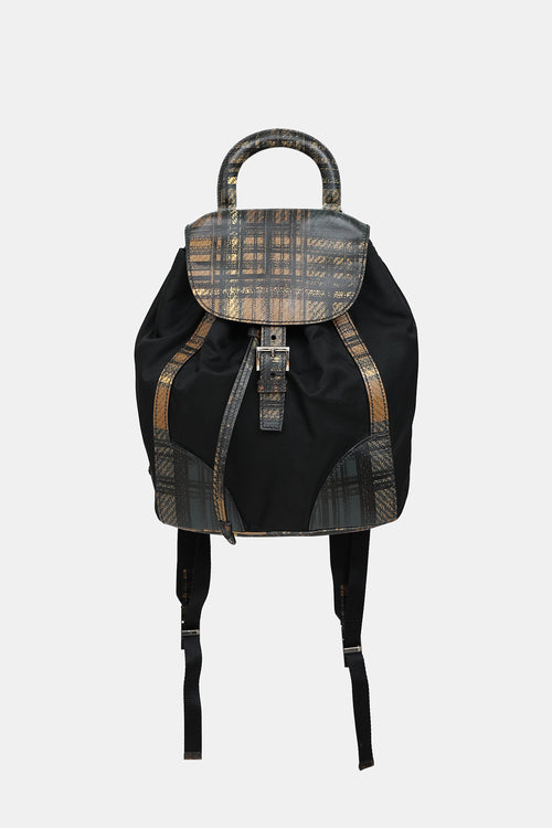 Prada 2015 Checkered Leather & Nylon Backpack