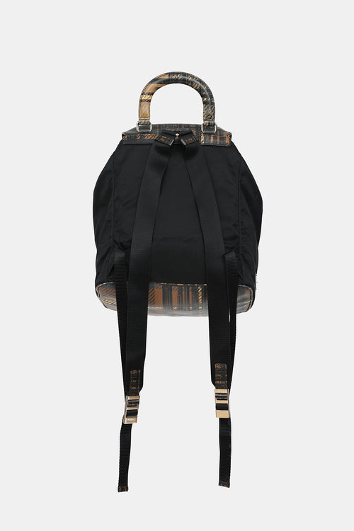Prada 2015 Checkered Leather Nylon Backpack