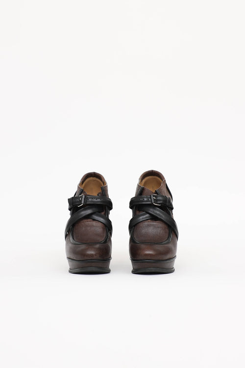 Balenciaga Buckle Wedge Bootie