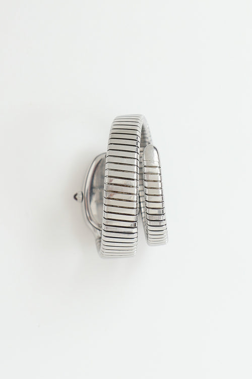 Bulgari Steel & Diamond Serpenti Tubogaz Quartz Watch