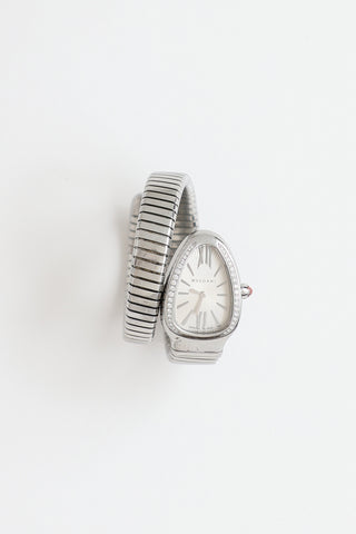 Bulgari Steel & Diamond Serpenti Tubogaz Quartz Watch