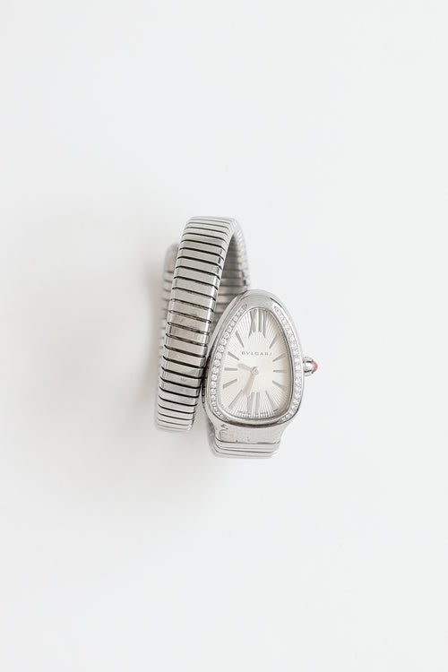 Bulgari Steel & Diamond Serpenti Tubogaz Quartz Watch