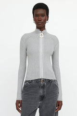 JW Anderson Ribbed Zip Up Sweater