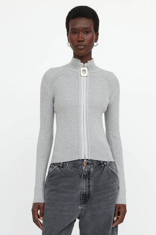 JW Anderson Ribbed Zip Up Sweater
