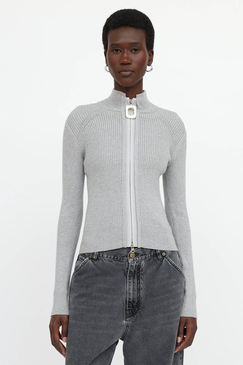 JW Anderson Ribbed Zip Up Sweater