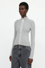 JW Anderson Ribbed Zip Up Sweater