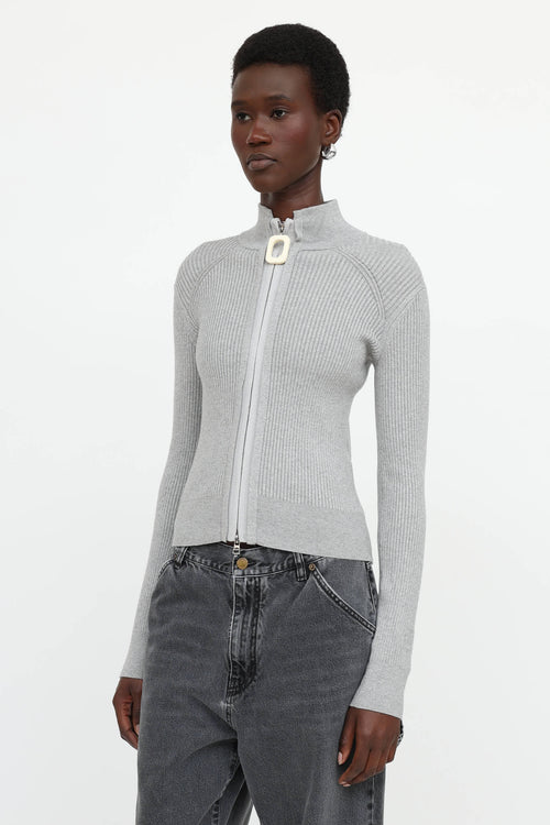 JW Anderson Ribbed Zip Up Sweater
