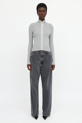 JW Anderson Ribbed Zip Up Sweater